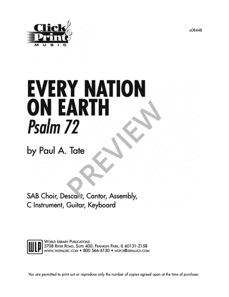Every Nation on Earth Ps 72