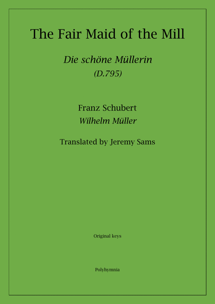 The Fair Maid of the Mill (Die Schone Mullerin) translated J. Sams (original keys) Voice scores gallery preview page 1
