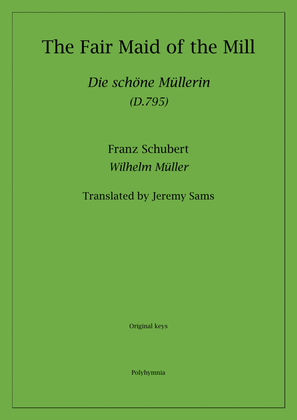 Book cover for The Fair Maid of the Mill (Die Schone Mullerin) translated J. Sams (original keys)