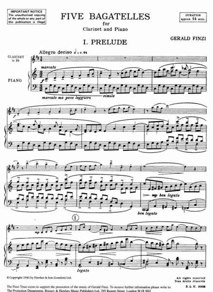 Five Bagatelles, Op. 23 (Clarinet and Piano)