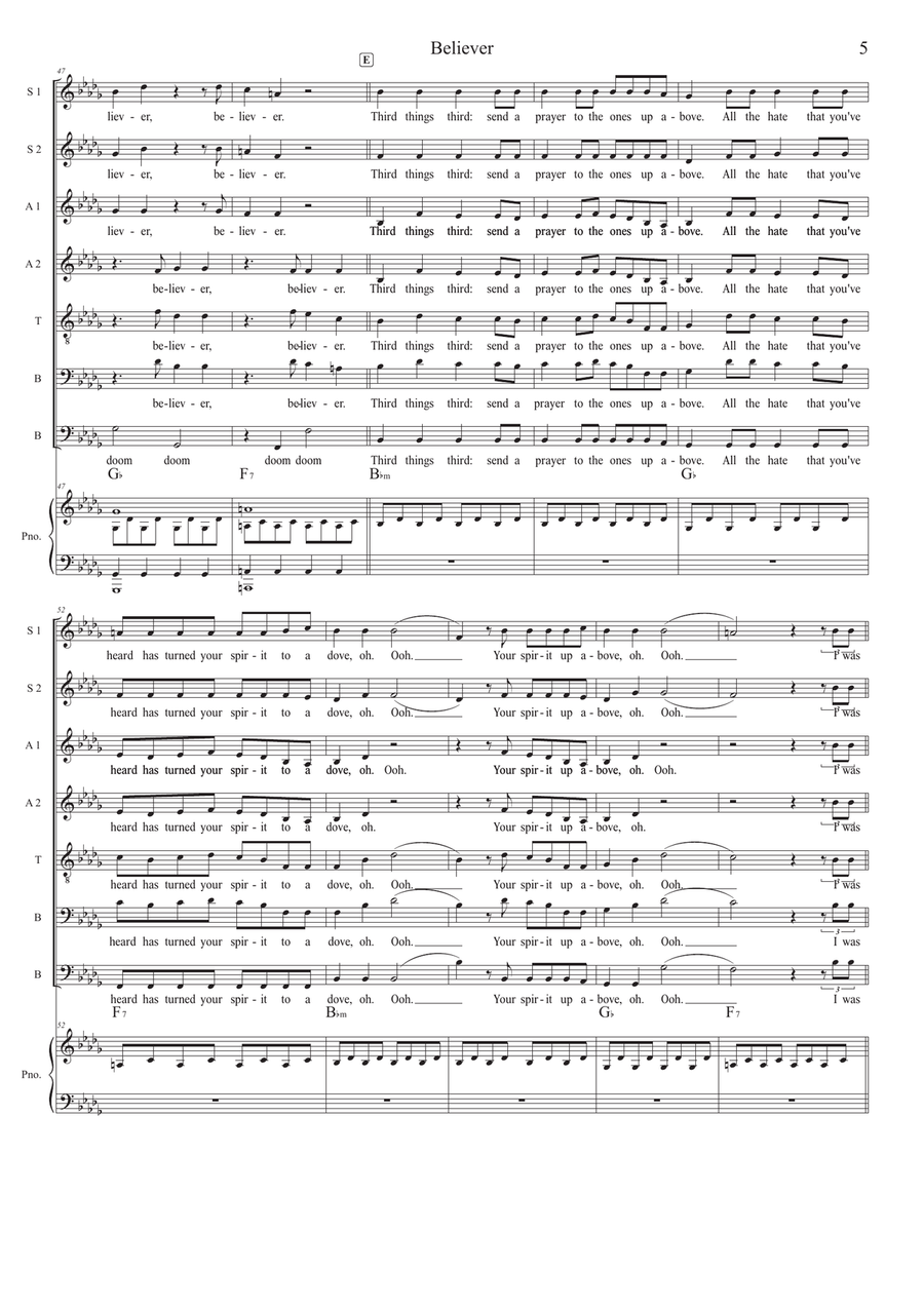 Believer Believer 4-Part scores gallery preview page 5