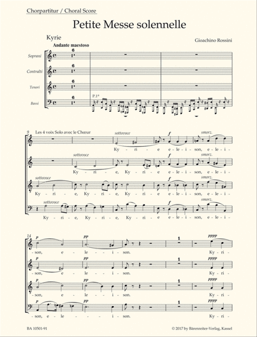 Petite Messe solennelle 4-Part scores gallery preview page 1