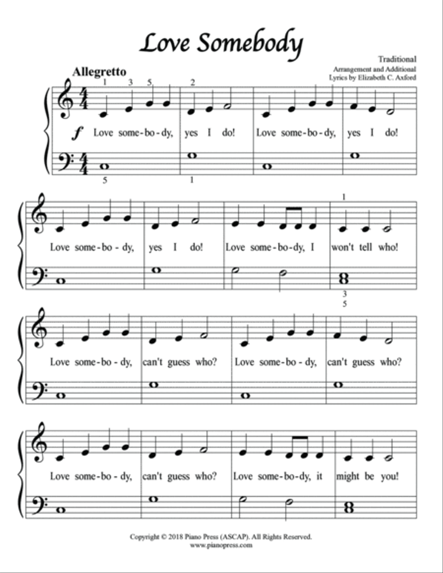 Love Somebody Love Somebody Piano Method scores gallery preview page 2