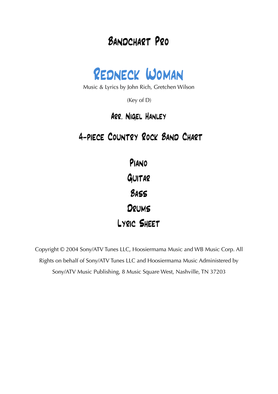 Redneck Woman Cover Band scores gallery preview page 1