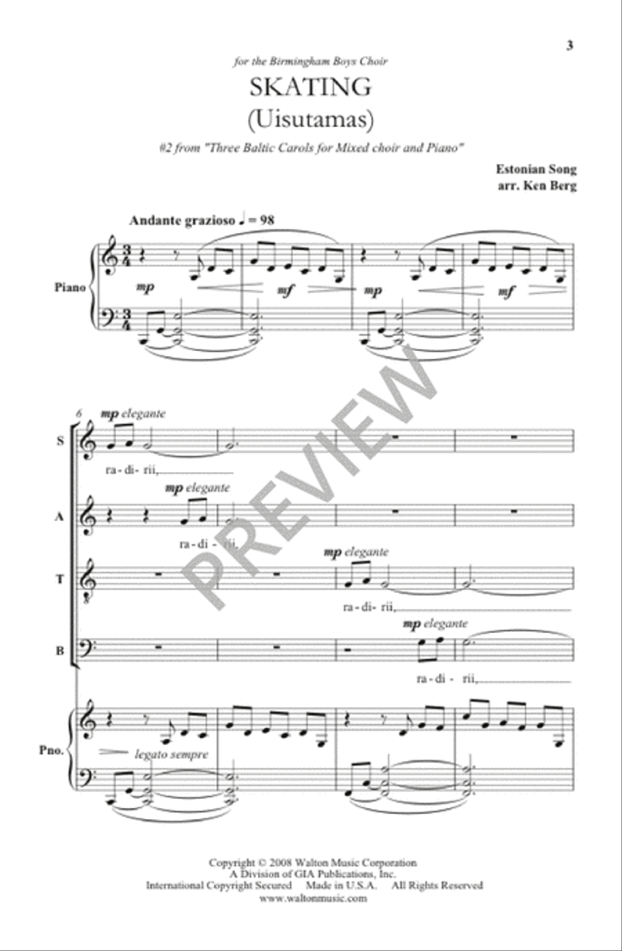 Skating (Uisutamas) 4-Part scores gallery preview page 4