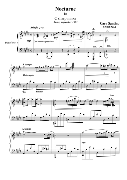 Nocturne in C sharp minor for piano image number null