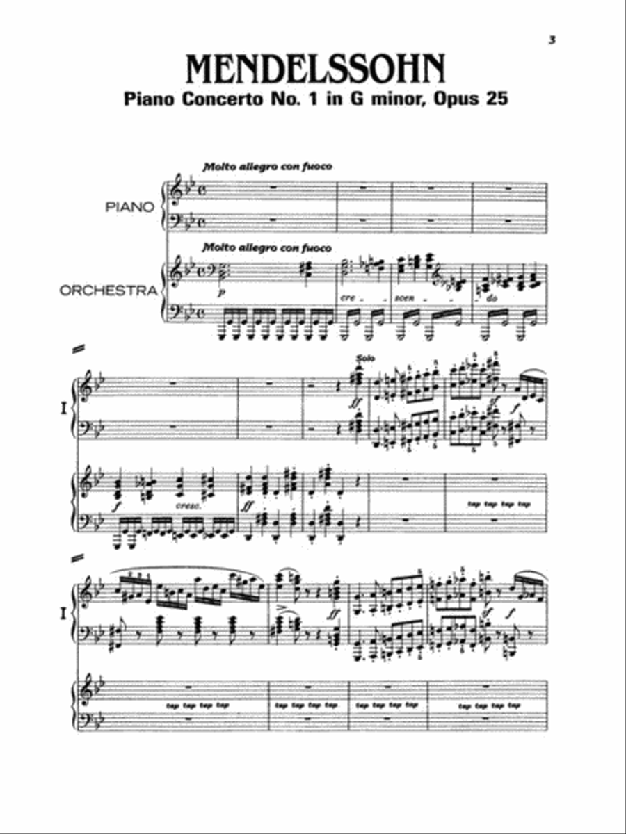 Mendelssohn Concerto No. 1 in G Minor, Op. 25 Piano Solo scores gallery preview page 3