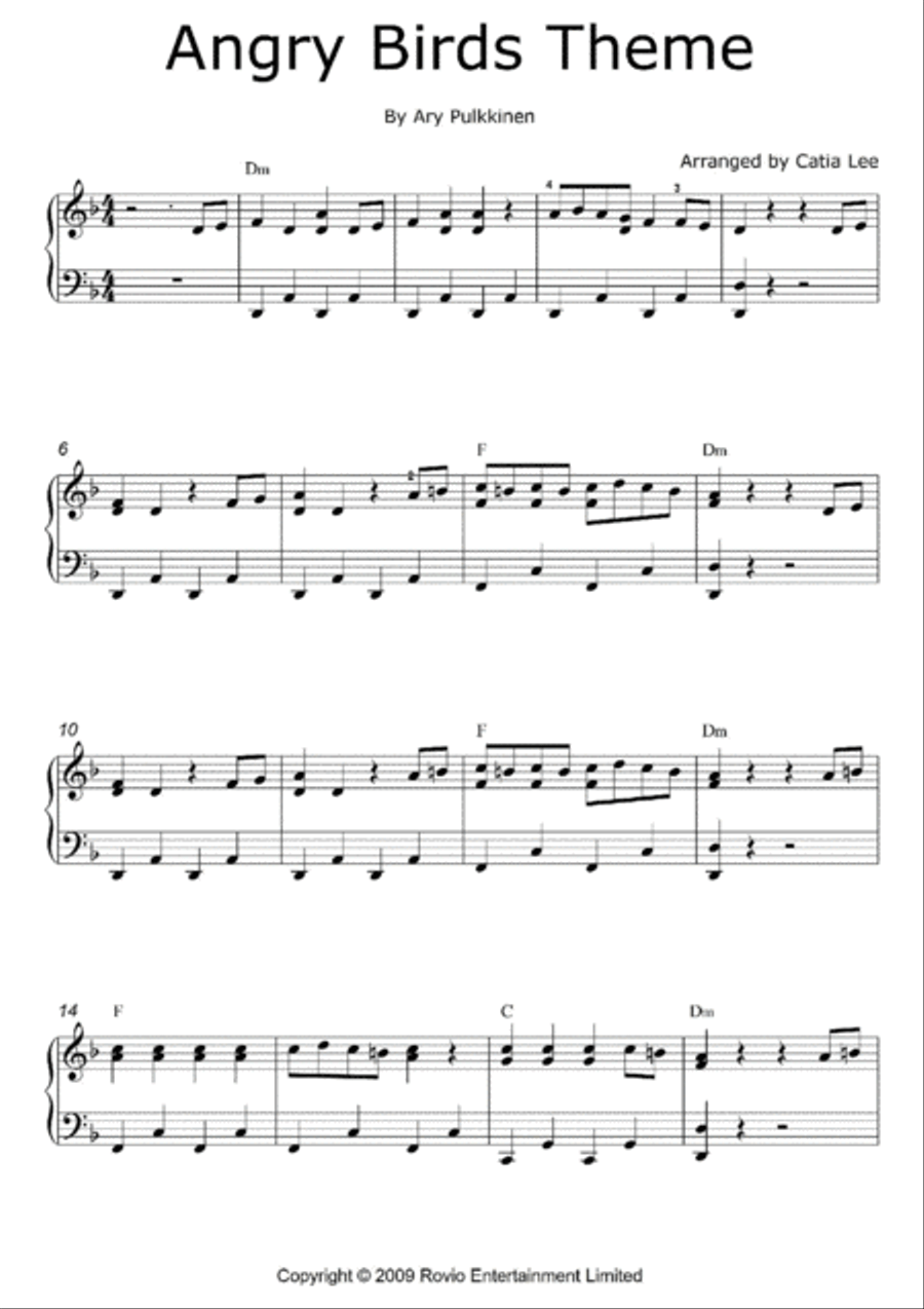 Angry Birds Theme Angry Birds Theme Piano Solo scores gallery preview page 2