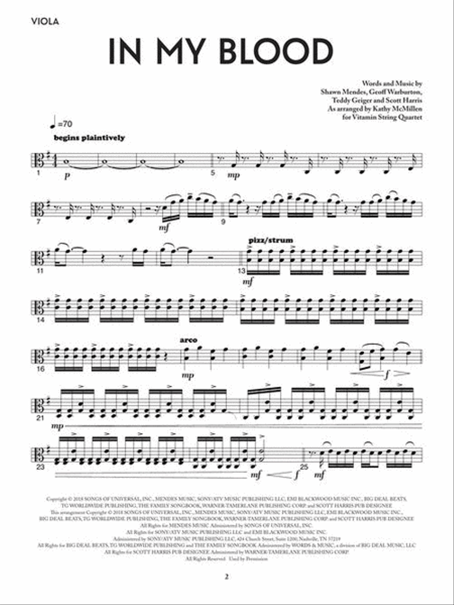 In My Blood - featured in the Netflix Series Bridgerton String Quartet scores gallery preview page 5