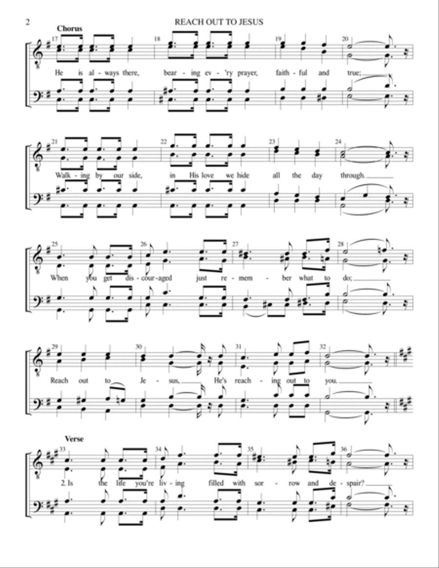 Reach Out To Jesus Reach Out To Jesus TTBB scores gallery preview page 2