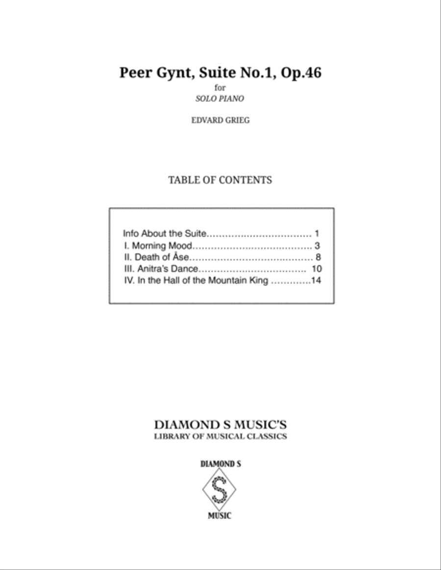 Peer Gynt Suite No.1, Op. 46 - Edvard Grieg - Piano Solo Piano Solo scores gallery preview page 3
