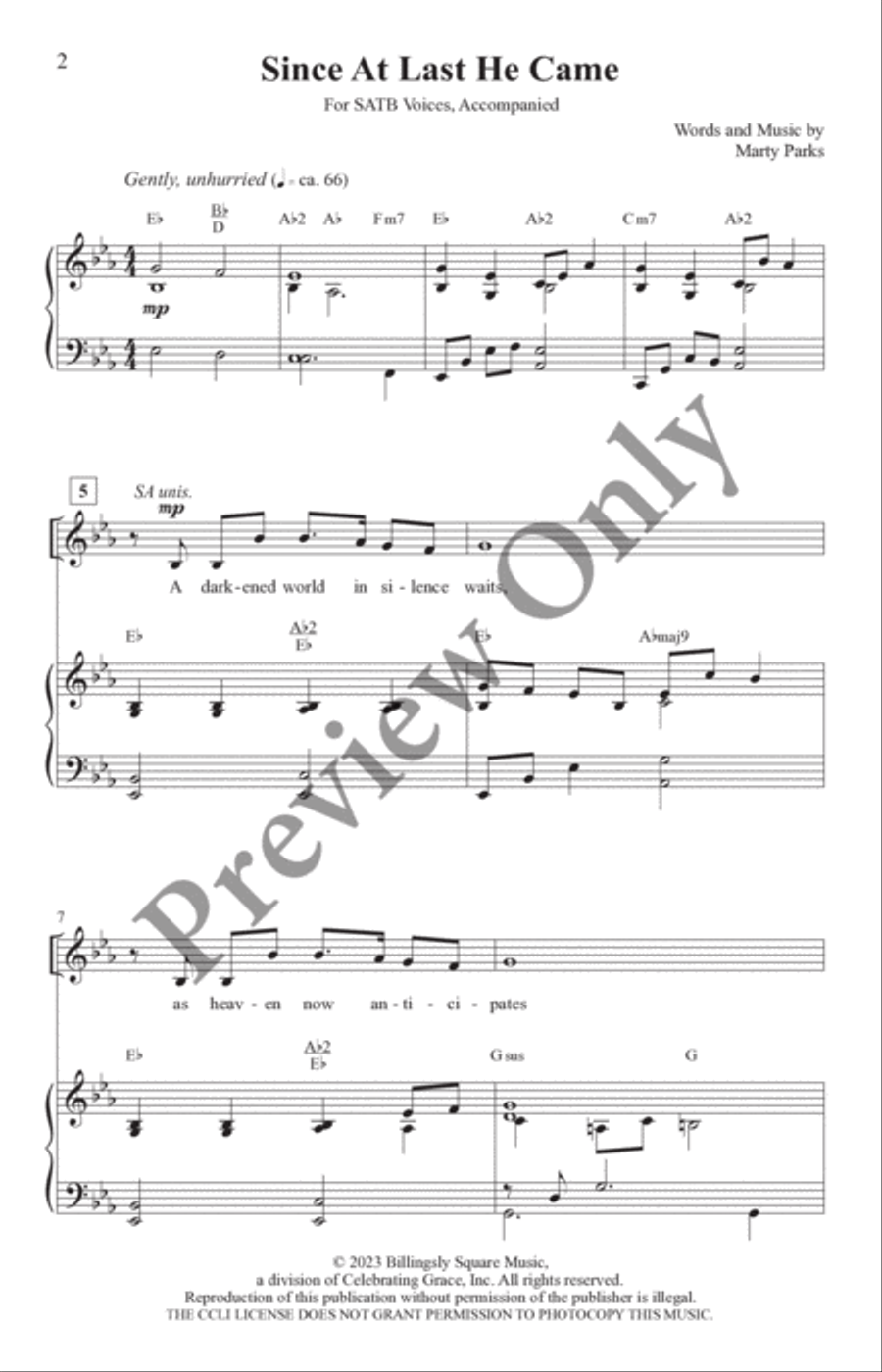 Since At Last He Came 4-Part scores gallery preview page 2