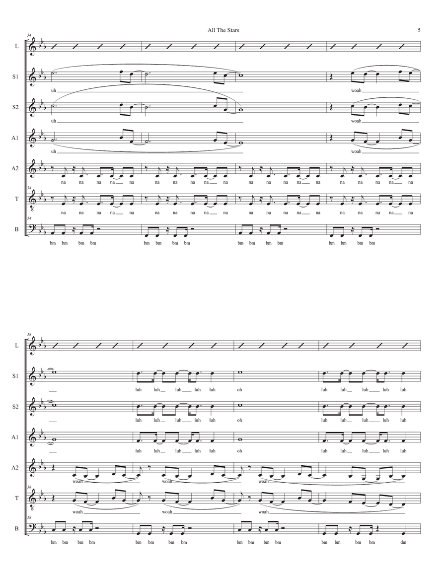 All The Stars Divisi scores gallery preview page 5