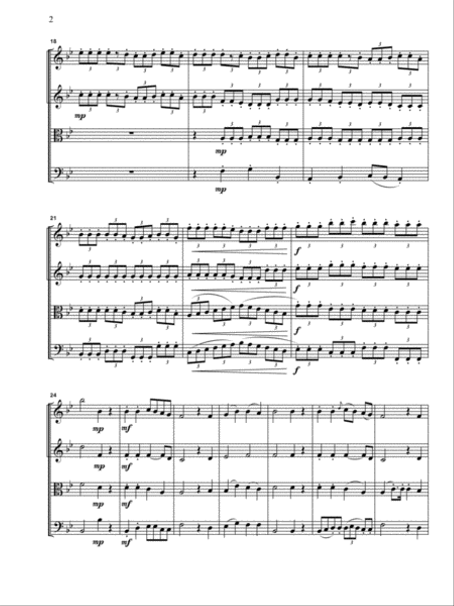 The Christmas Quartet: 15 Carols for String Quartet / String Orchestra String Quartet scores gallery preview page 2