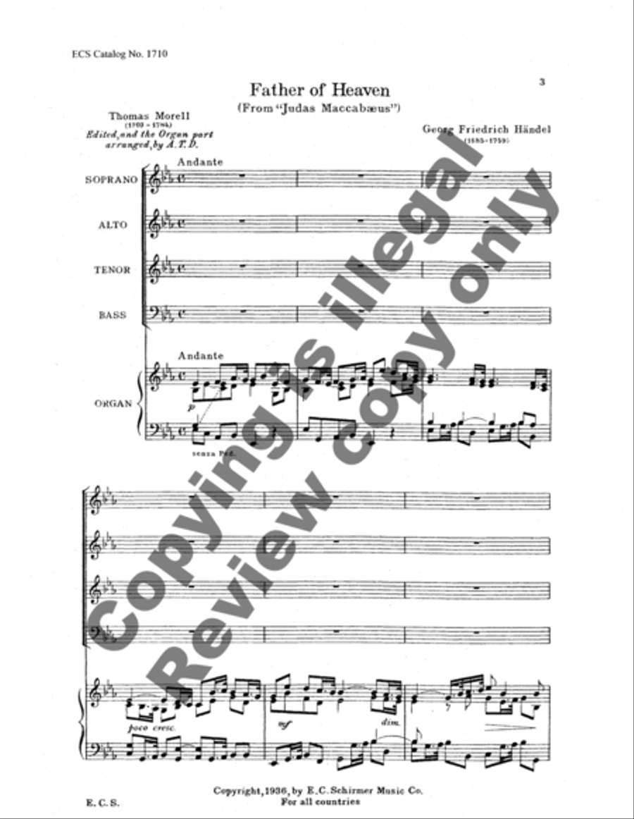 Judas Maccabeus: Father of Heaven 4-Part scores gallery preview page 7