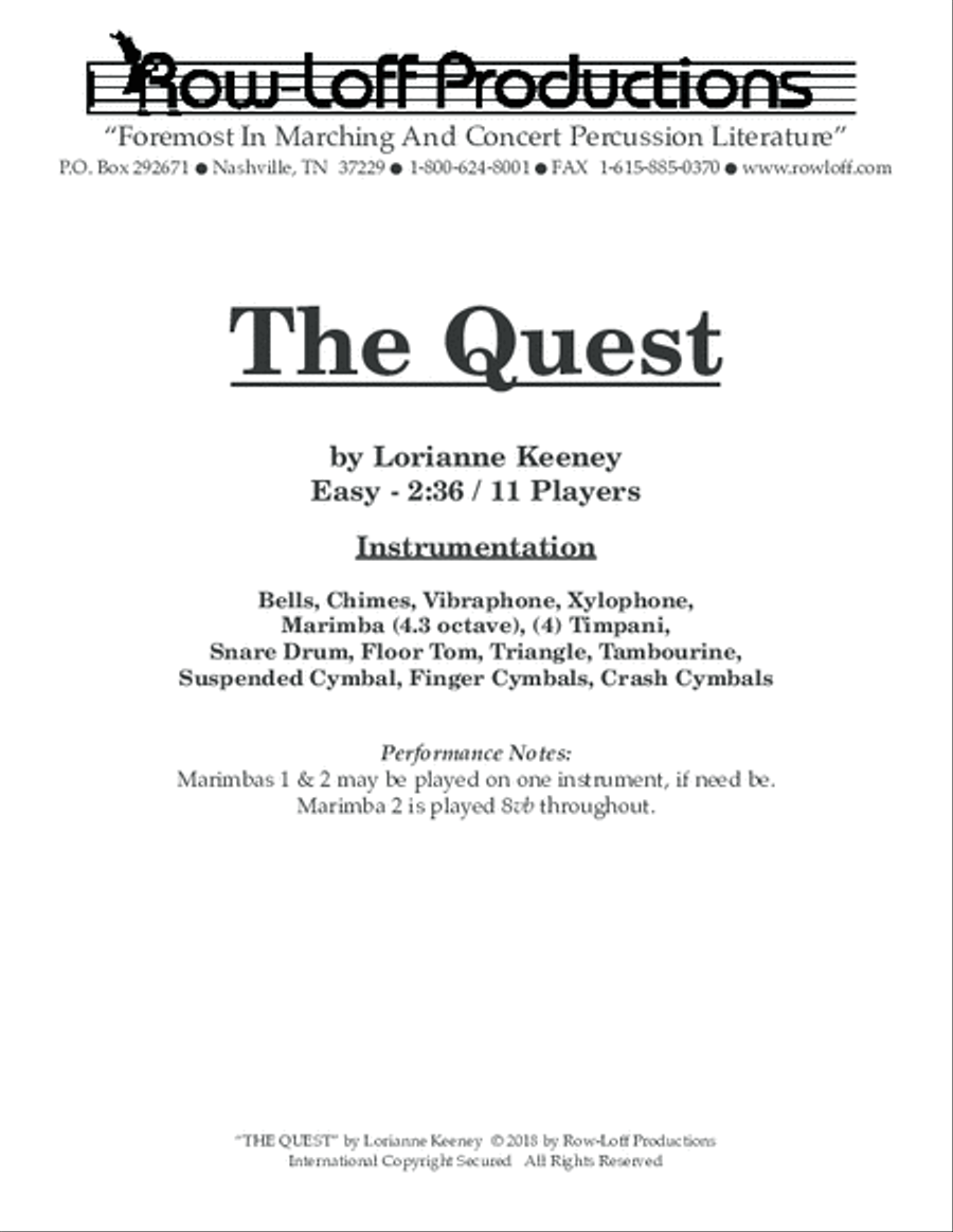 Quest, The Percussion Ensemble scores gallery preview page 2