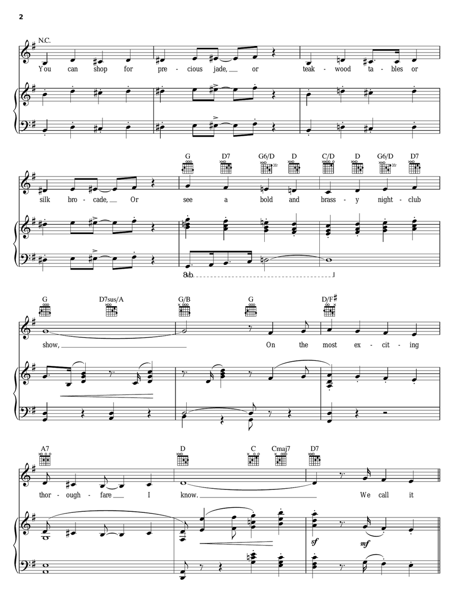 Grant Avenue Piano, Vocal, Guitar scores gallery preview page 2