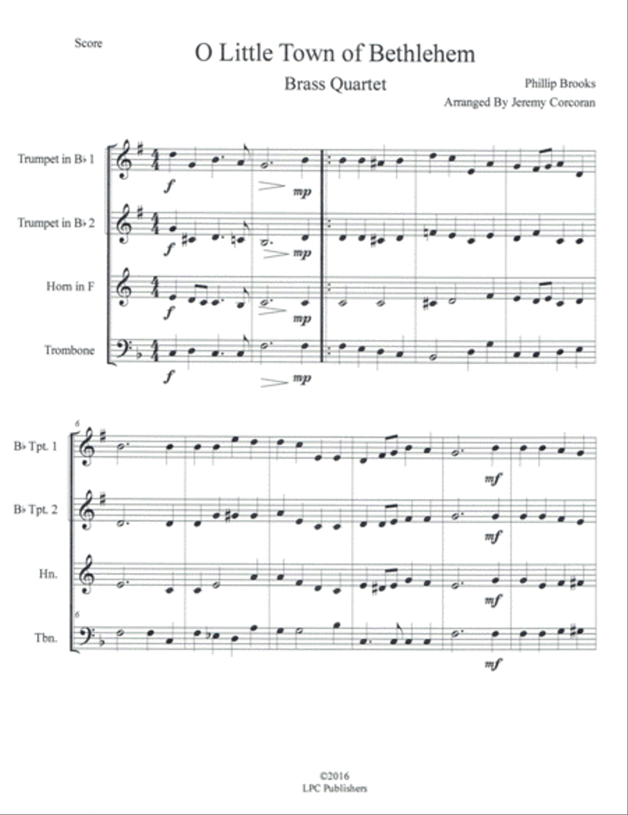5 Christmas Carols for Brass Quartet Brass Quartet scores gallery preview page 2