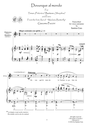Puccini-M.Butterfly (Act1) Dovunque al mondo-Tenor, Baritone and piano