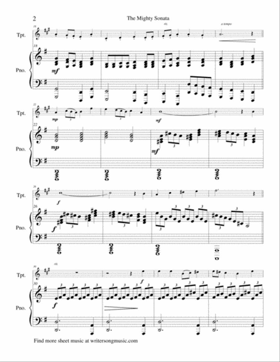 (I Sing The Mighty Power Of God & A Mighty Fortress Is Our God) The Mighty Sonata - Trumpet Trumpet Solo scores gallery preview page 3