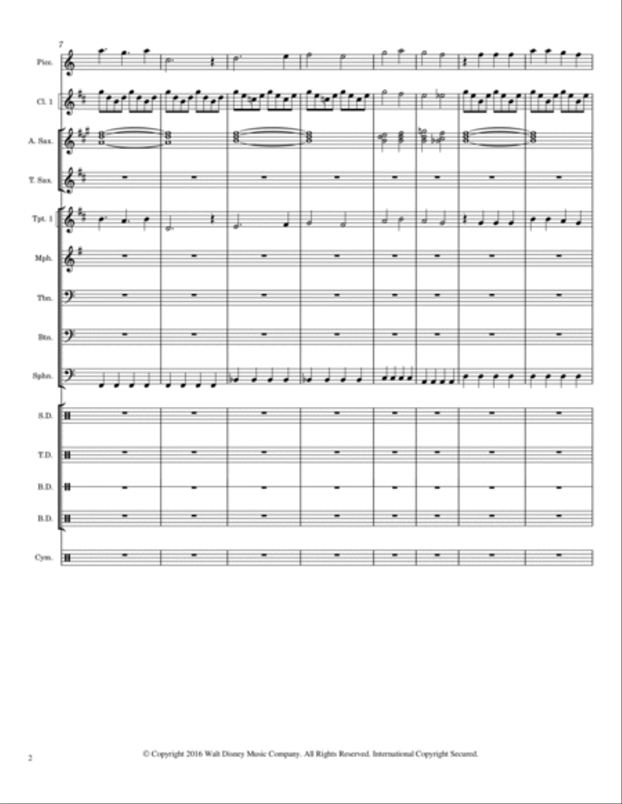 Gravity Falls (main Theme) Marching Band scores gallery preview page 2