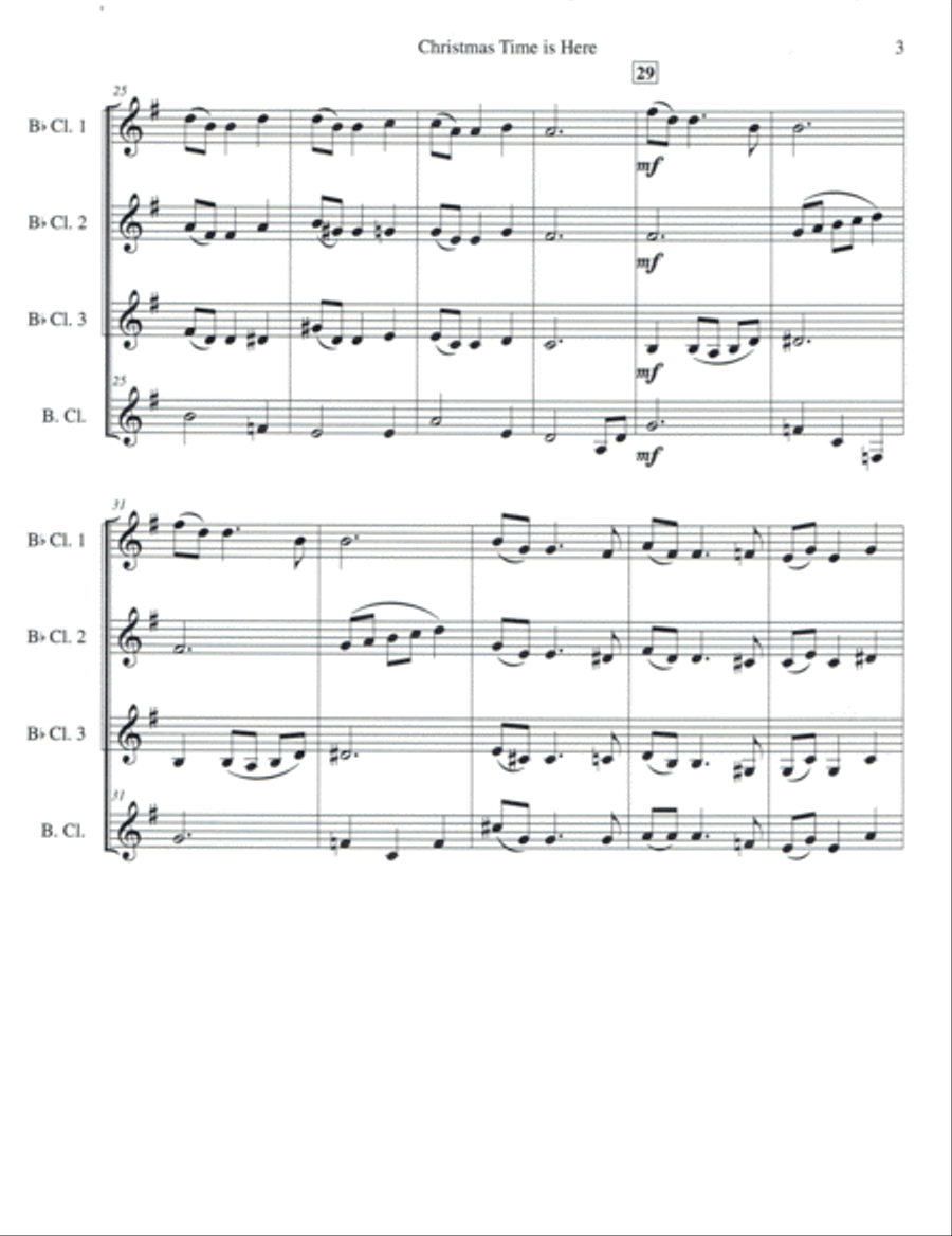 Christmas Time Is Here Woodwind Quartet scores gallery preview page 3
