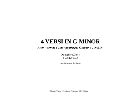 QUATTRO VERSETTI IN G MINOR - Zipoli - From Sonate d’Intavolatura per Organo e Cimbalo image number null