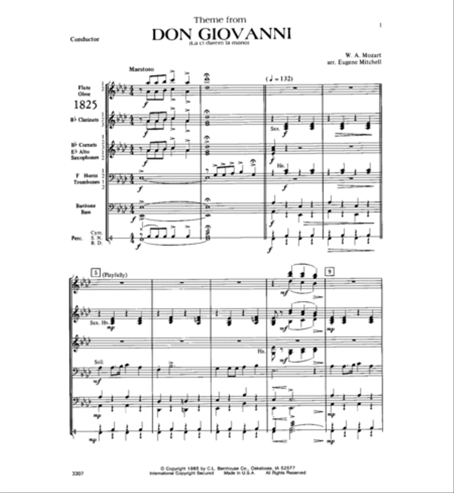 Theme from Don Giovanni Concert Band scores gallery preview page 2