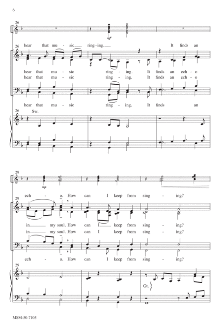How Can I Keep from Singing? 4-Part scores gallery preview page 6
