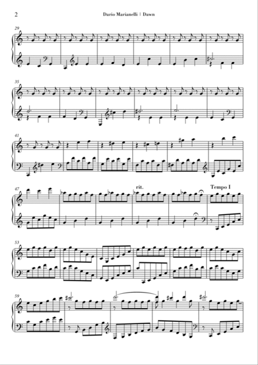 Dawn Piano Solo scores gallery preview page 2