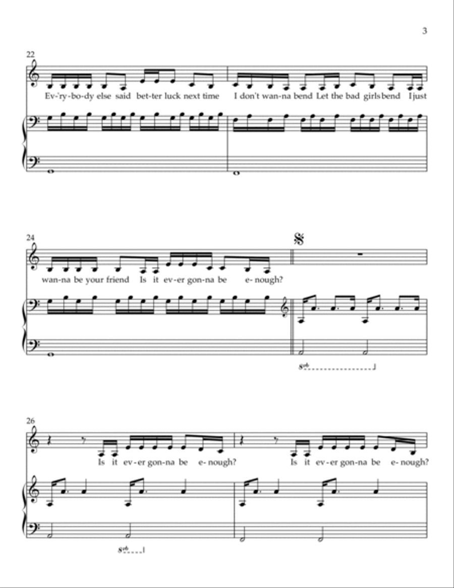 Theme From Gold Guns Girls Piano, Vocal, Guitar scores gallery preview page 3
