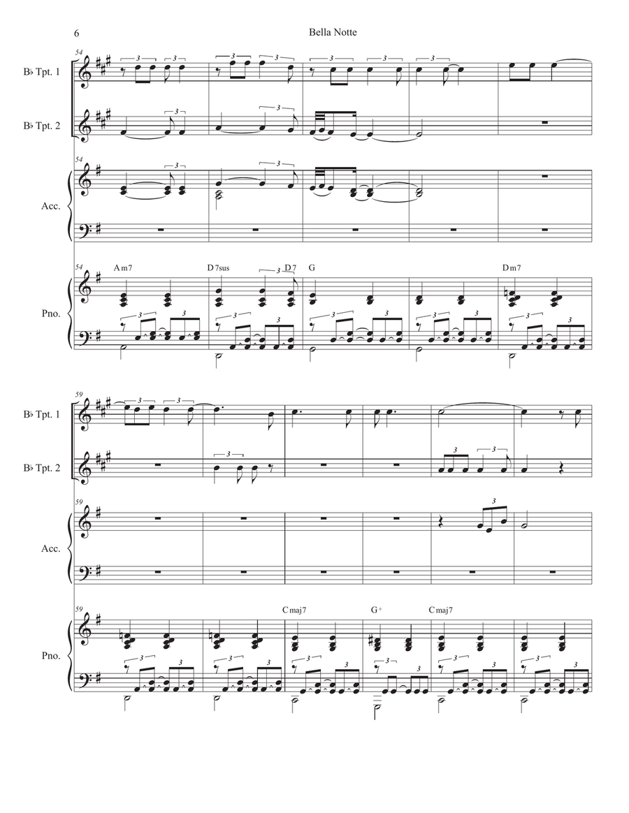 Bella Notte Trumpet Duet scores gallery preview page 6