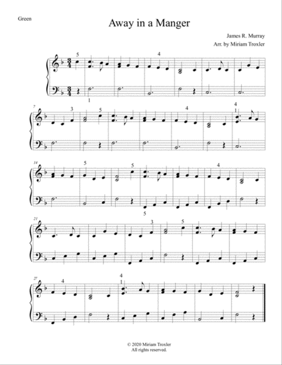 Traditional Christmas Carols for Piano: Green Set