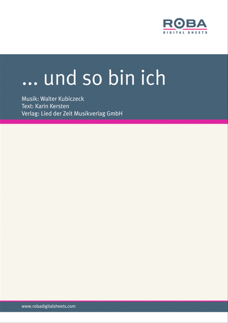 ... und so bin ich ... und so bin ich Voice scores gallery preview page 1