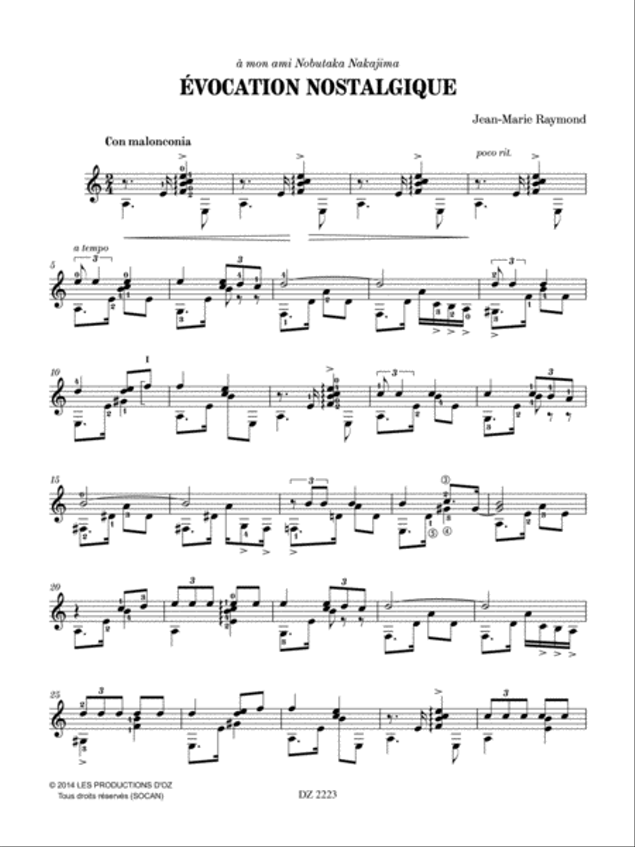 Évocation nostalgique Classical Guitar scores gallery preview page 3