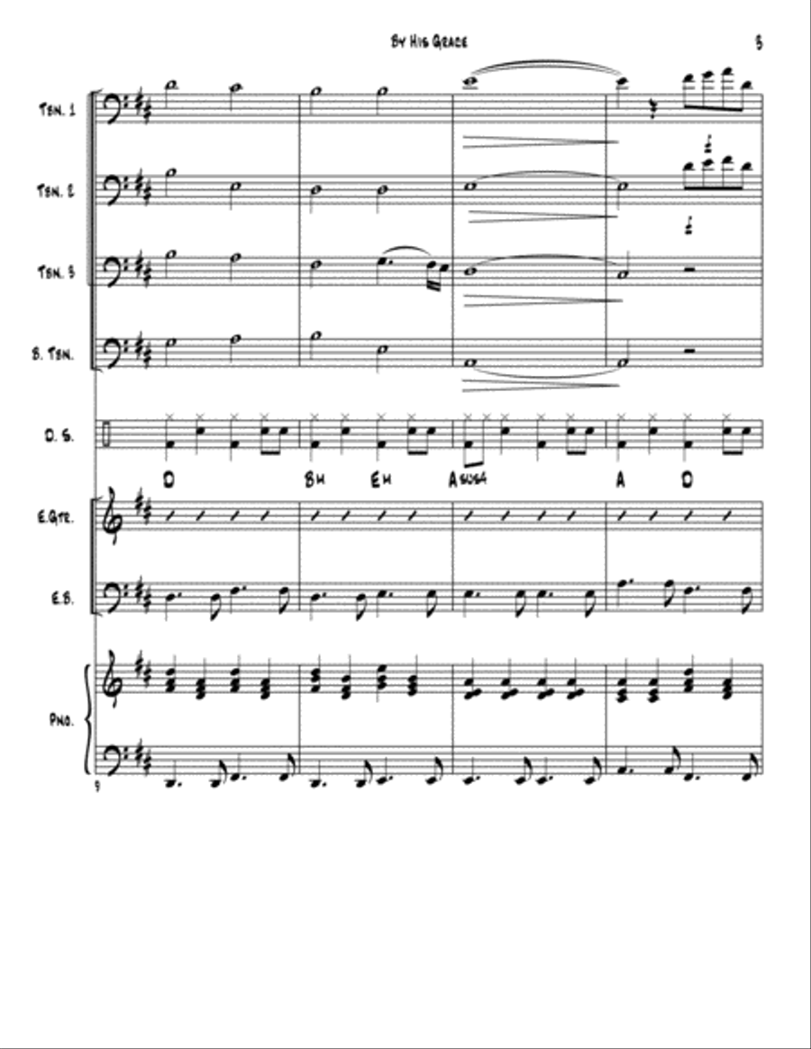 By His Grace (Trombone Praise) Small Ensemble scores gallery preview page 3