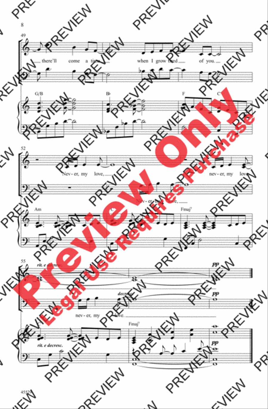Never My Love Never My Love 3-Part scores gallery preview page 8