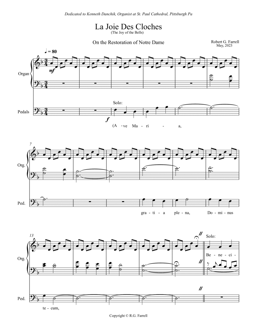 La joie des Cloches Organ Solo scores gallery preview page 1