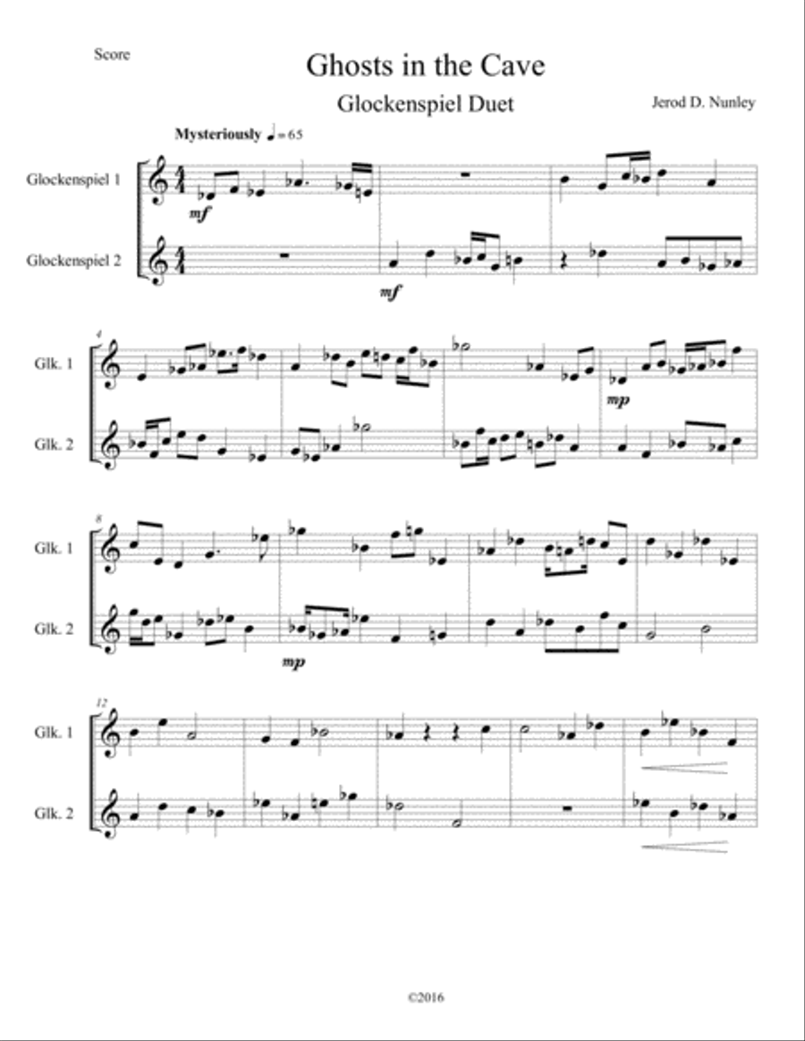 Ghosts in the Cave Percussion Ensemble scores gallery preview page 1