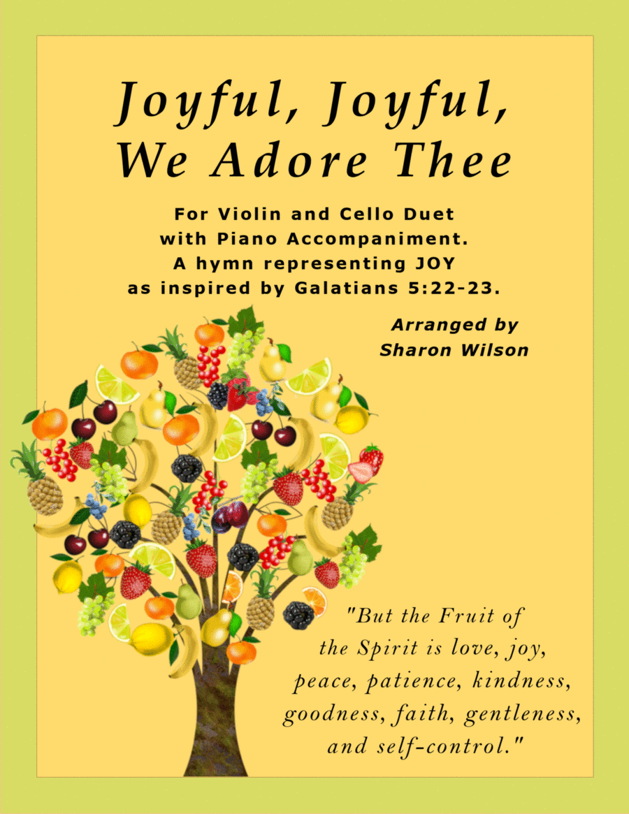 Joyful, Joyful, We Adore Thee (Violin and Cello Duet with Piano Accompaniment) Piano Trio scores gallery preview page 1