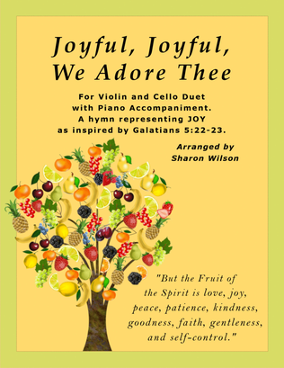 Book cover for Joyful, Joyful, We Adore Thee (Violin and Cello Duet with Piano Accompaniment)