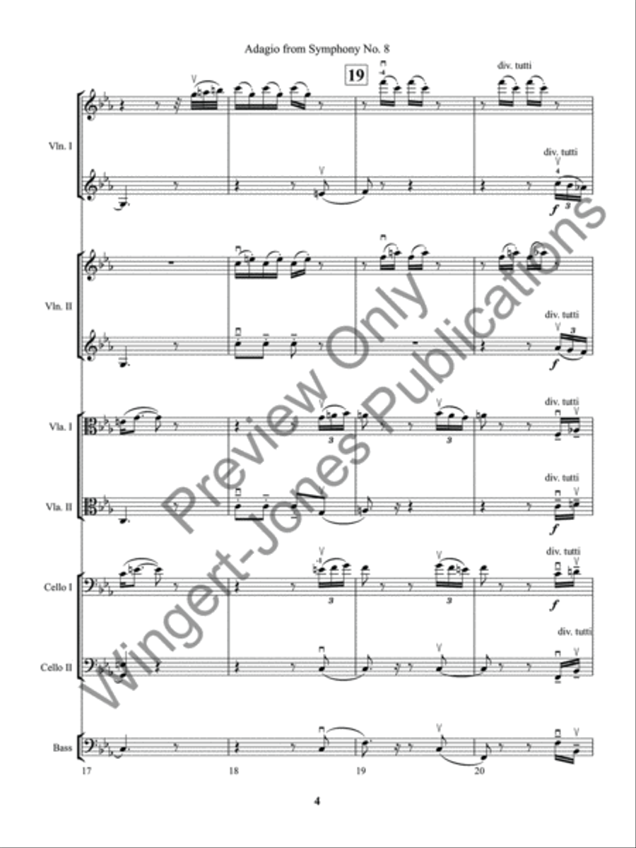 Adagio from Symphony No. 8 (Score) String Orchestra scores gallery preview page 7
