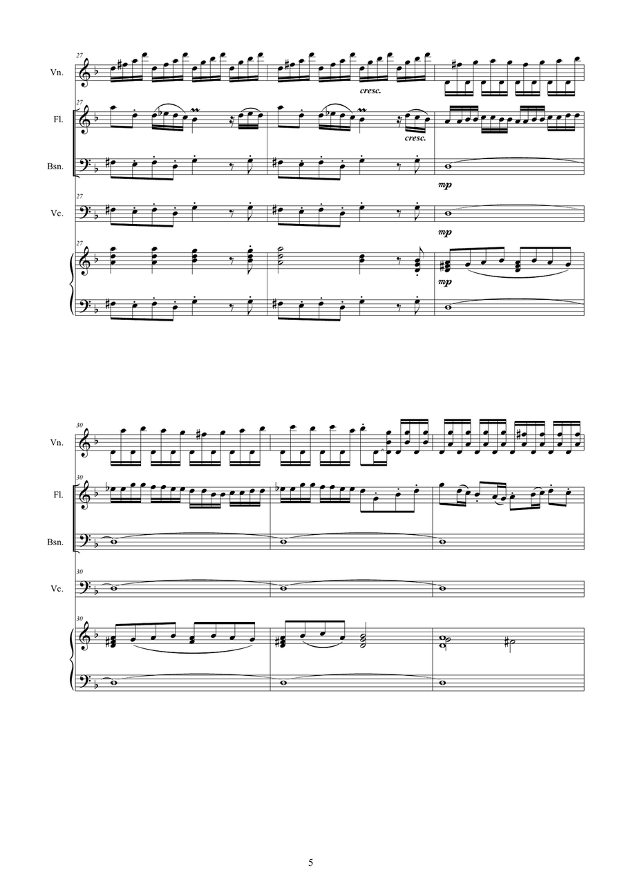 Vivaldi - Concerto in D minor RV 96 for Violin, Flute, Bassoon, Cello and Cembalo Small Ensemble scores gallery preview page 5
