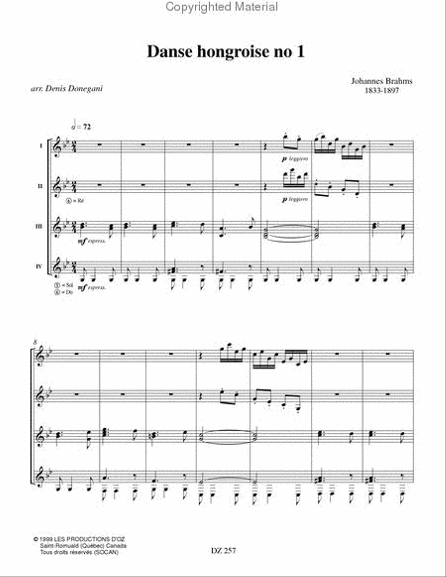 Danse hongroise no 1 Guitar Ensemble scores gallery preview page 2