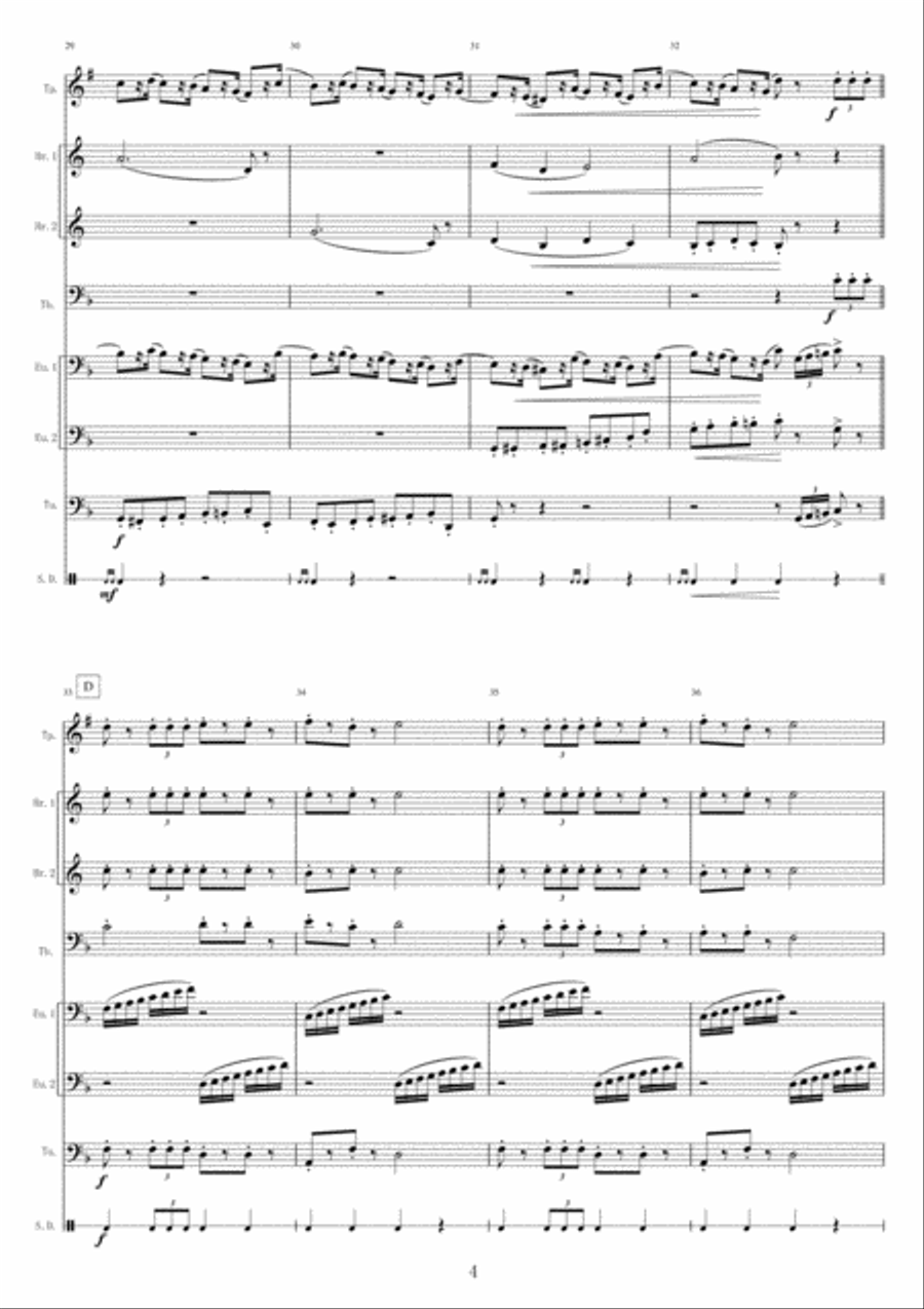 <Brass Septet and Snare Drum> March from The Nutcracker Large Ensemble scores gallery preview page 4