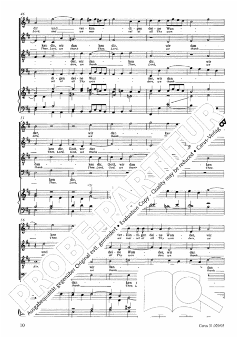 We thank Thee, Lord, God, we thank Thee, Lord (Wir danken dir, Gott, wir danken dir) 4-Part scores gallery preview page 11