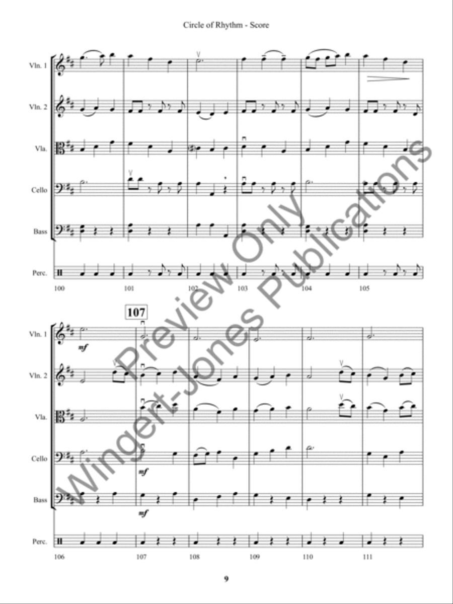 Circle of Rhythm (Score) String Orchestra scores gallery preview page 12