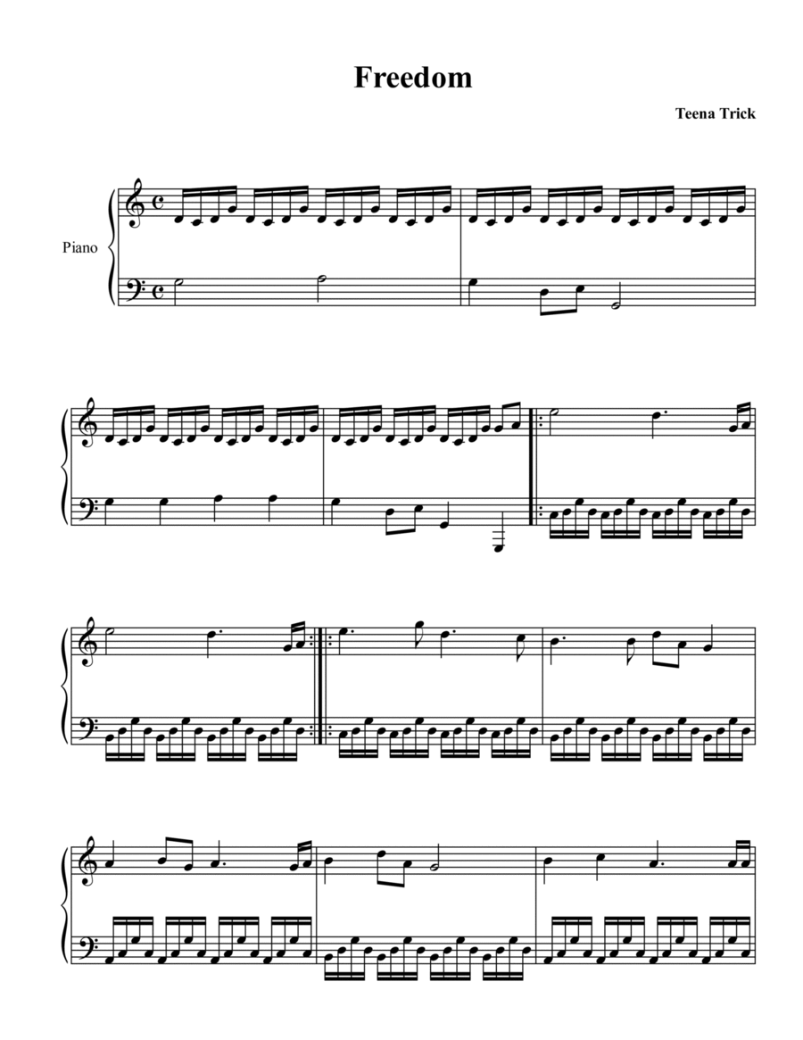 Freedom Song for Piano Piano Method scores gallery preview page 1