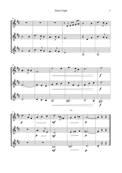 SILENT NIGHT - STILLE NACHT - for easy Clarinet Trio