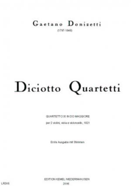 Quartetto XI in do maggiore : per 2 violini, viola e violoncello, 1821